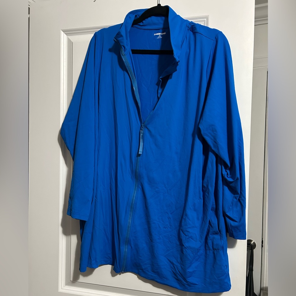 Lands' End Vibrant Blue light zip-up Jacket- Size 2X